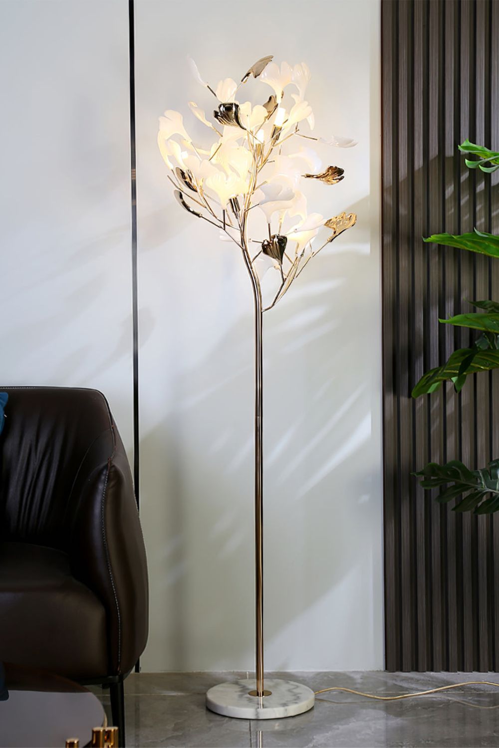 Cermaic Leaf Gingko Floor Lamp