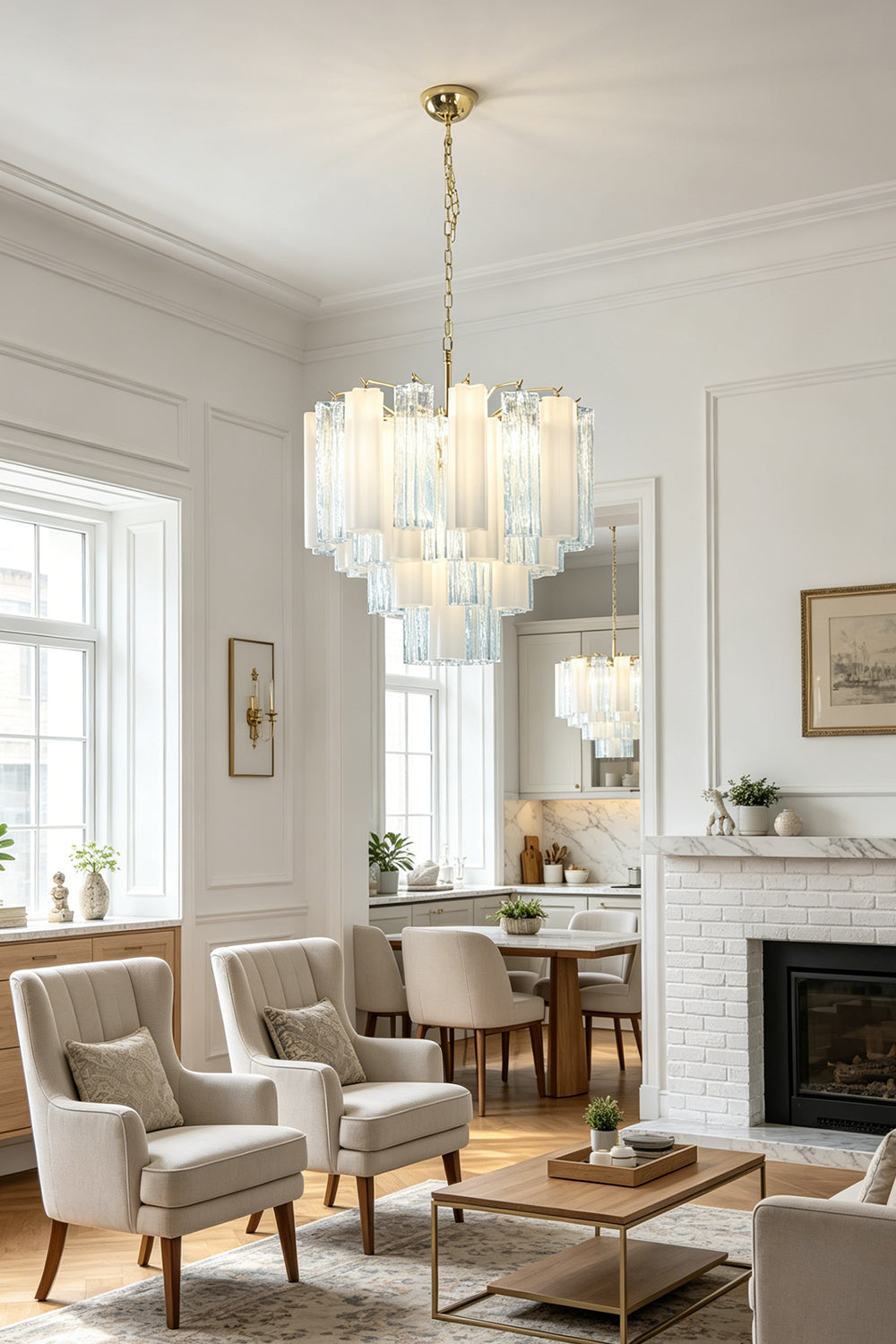 Glacier Ice Glass Chandelier