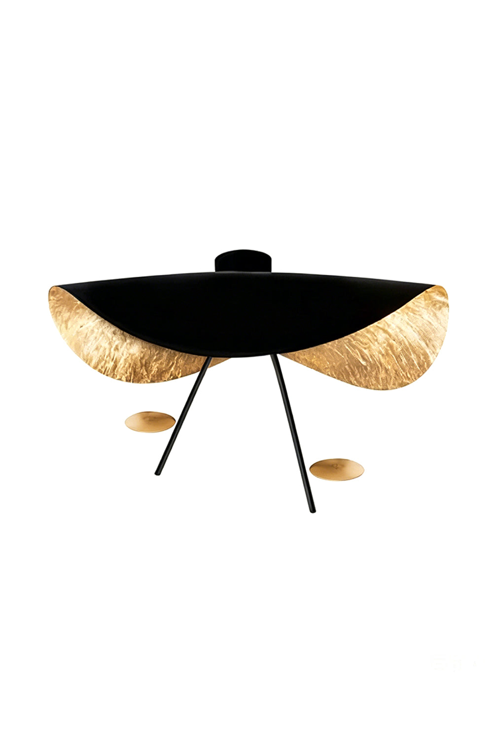 Gold-Tone Sculptural Ceiling Light