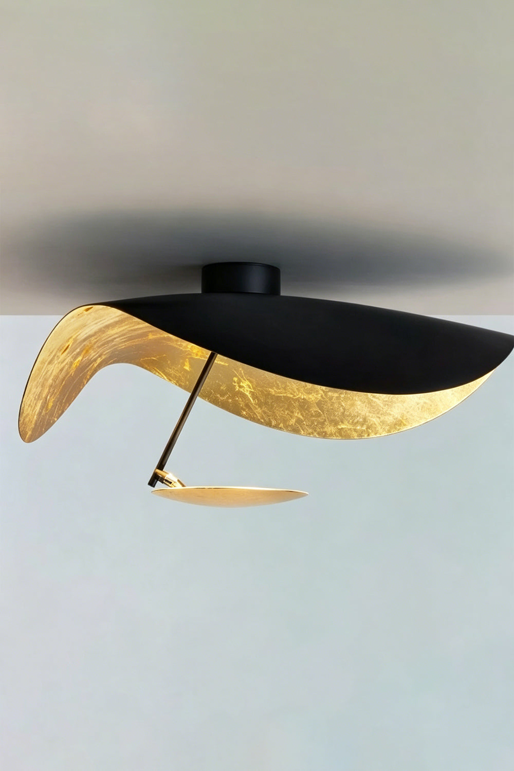Gold-Tone Sculptural Ceiling Light