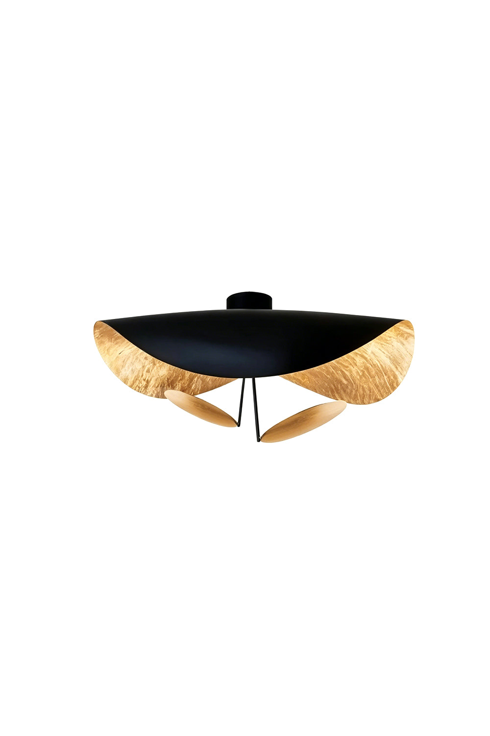 Gold-Tone Sculptural Ceiling Light