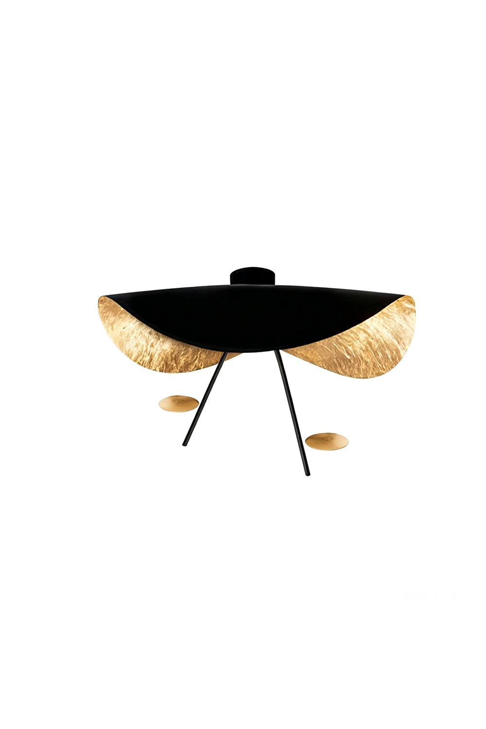Gold-Tone Sculptural Ceiling Light