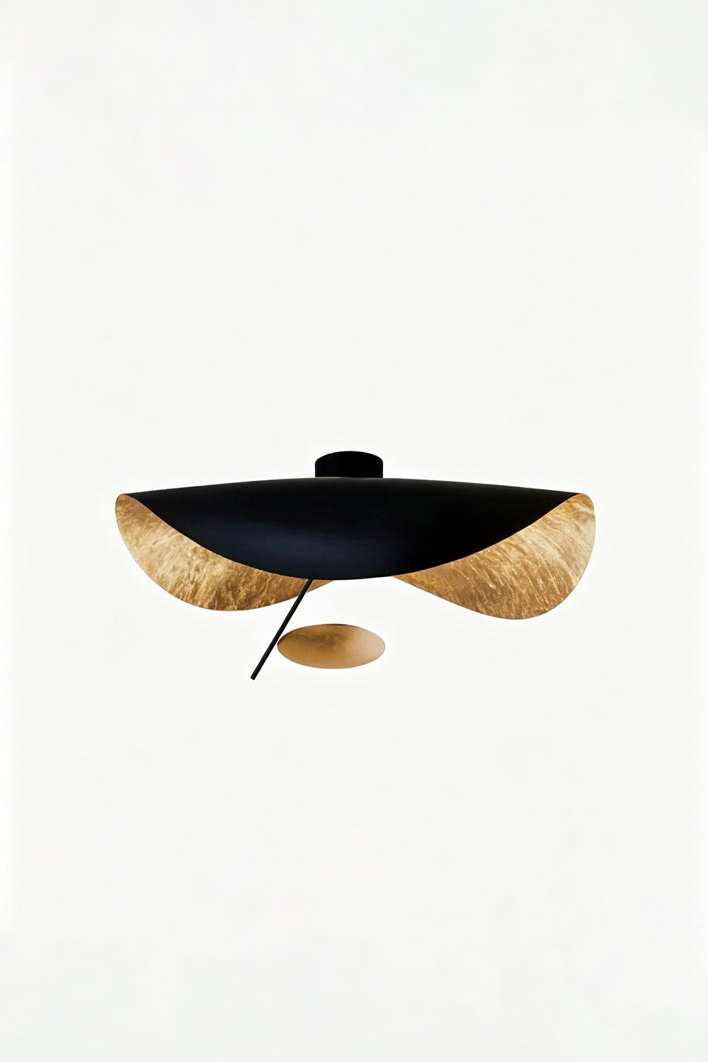 Gold-Tone Sculptural Ceiling Light