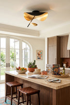 Gold-Tone Sculptural Ceiling Light