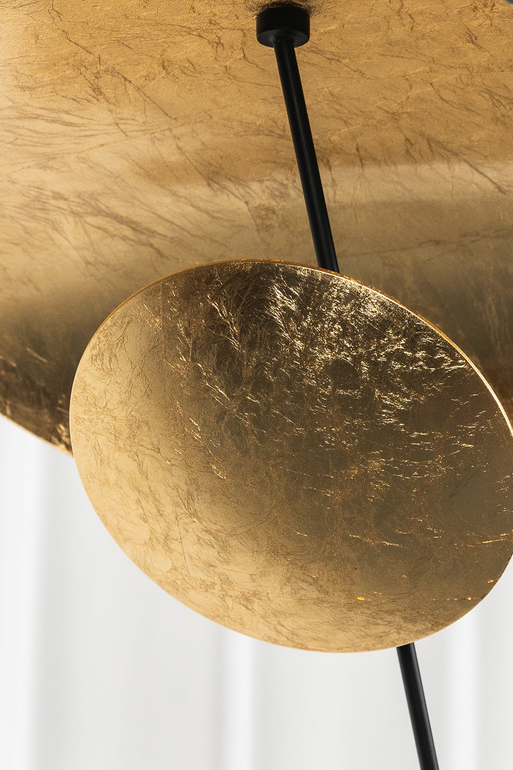 Gold-Tone Sculptural Ceiling Light