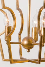 Golden Frame Lantern Chandelier