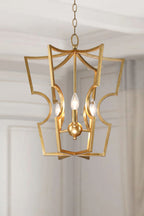 Golden Frame Lantern Chandelier
