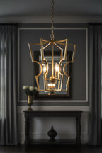 Golden Frame Lantern Chandelier