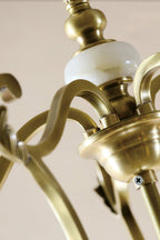 Golden Scroll-Lantern Chandelier
