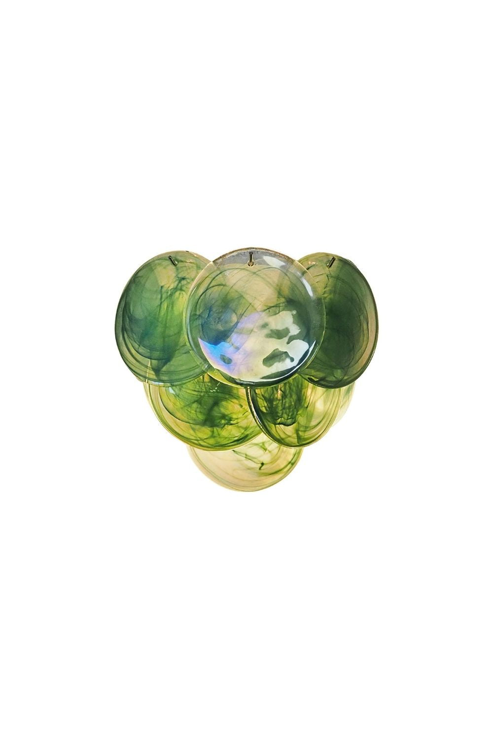 Green Art Glass Discs Wall Lamp
