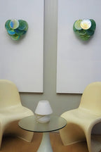 Green Art Glass Discs Wall Lamp