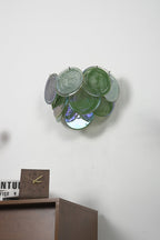 Green Art Glass Discs Wall Lamp