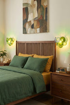 Green Art Glass Discs Wall Lamp