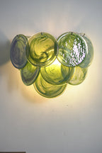 Green Art Glass Discs Wall Lamp