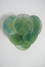 Green Art Glass Discs Wall Lamp