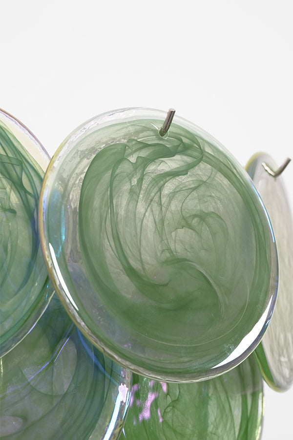 Green Art Glass Discs Wall Lamp