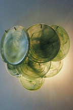 Green Art Glass Discs Wall Lamp