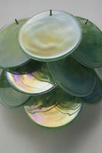 Green Art Glass Discs Wall Lamp