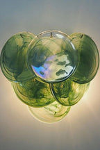 Green Art Glass Discs Wall Lamp