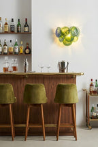 Green Art Glass Discs Wall Lamp