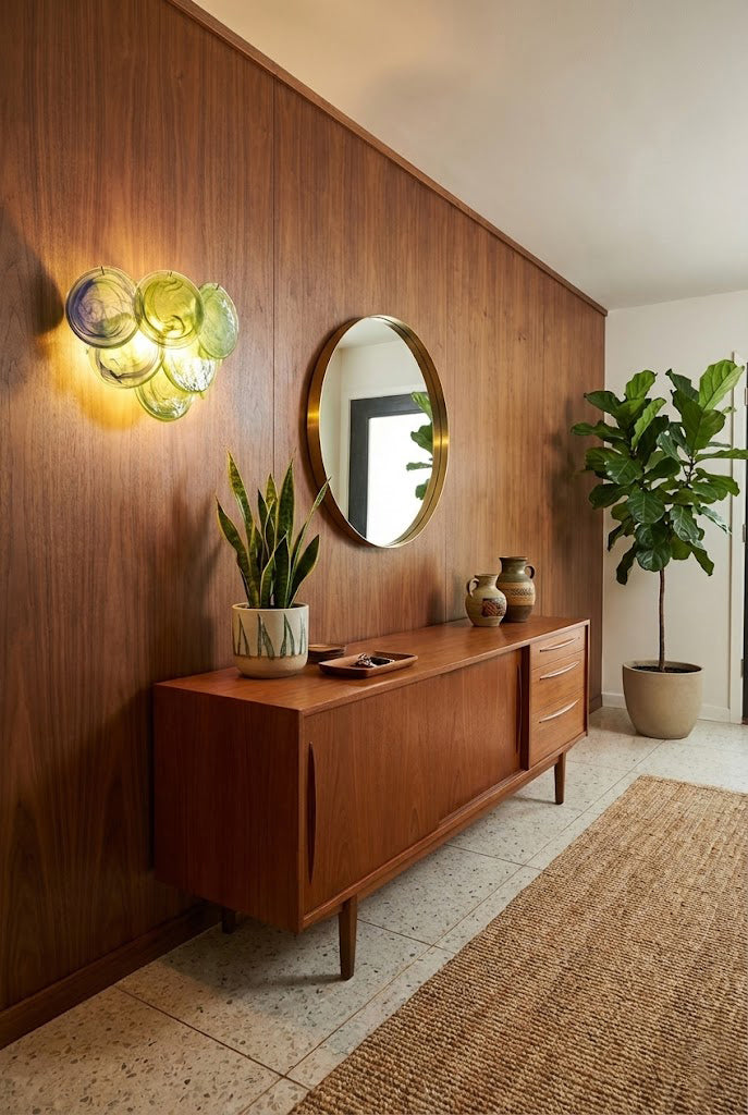 Green Art Glass Discs Wall Lamp