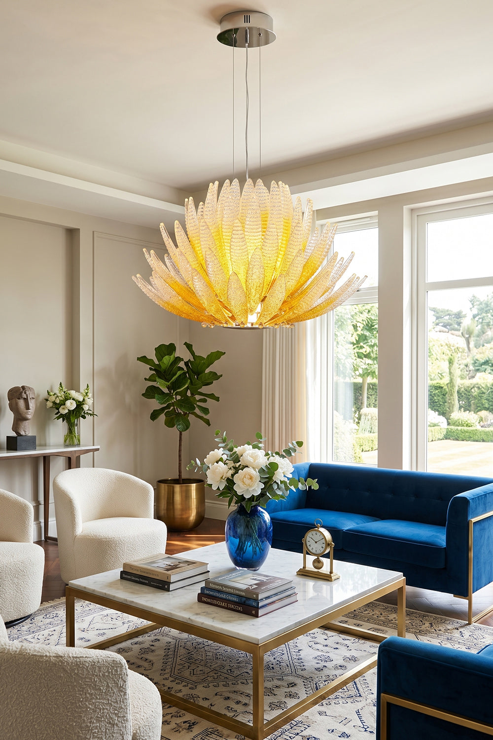 Helios Agave Glass Starburst Chandelier