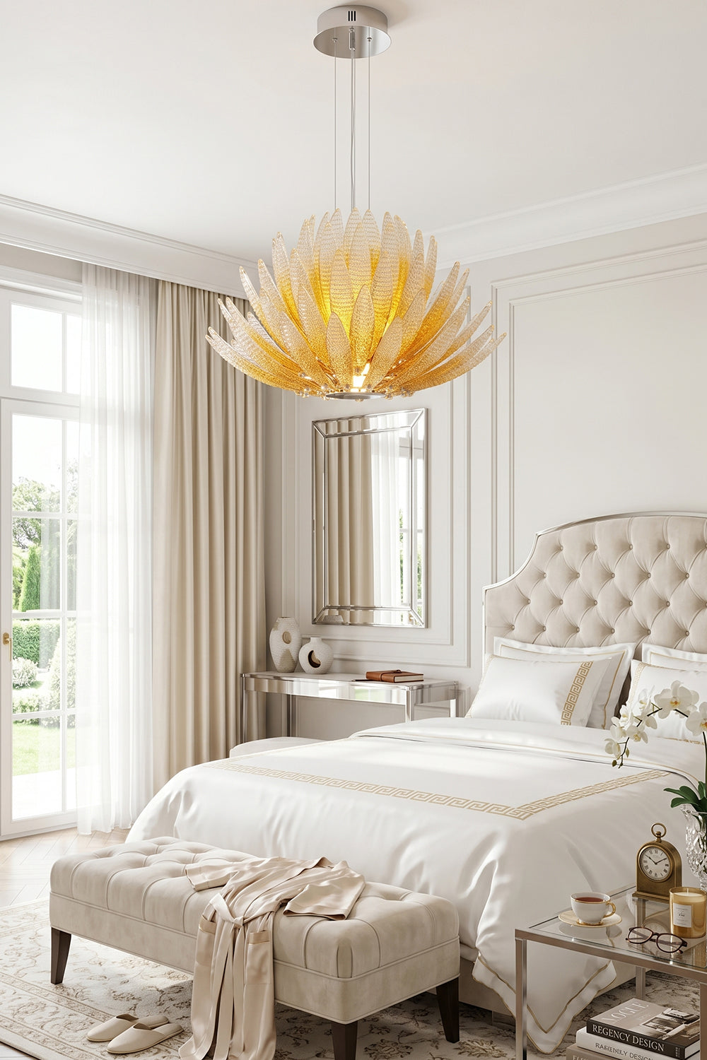 Helios Agave Glass Starburst Chandelier