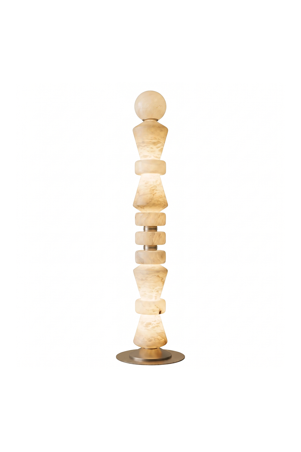 Horizon Obelisk Alabaster & Brass Floor Lamp
