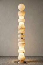 Horizon Obelisk Alabaster & Brass Floor Lamp
