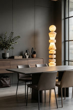 Horizon Obelisk Alabaster & Brass Floor Lamp