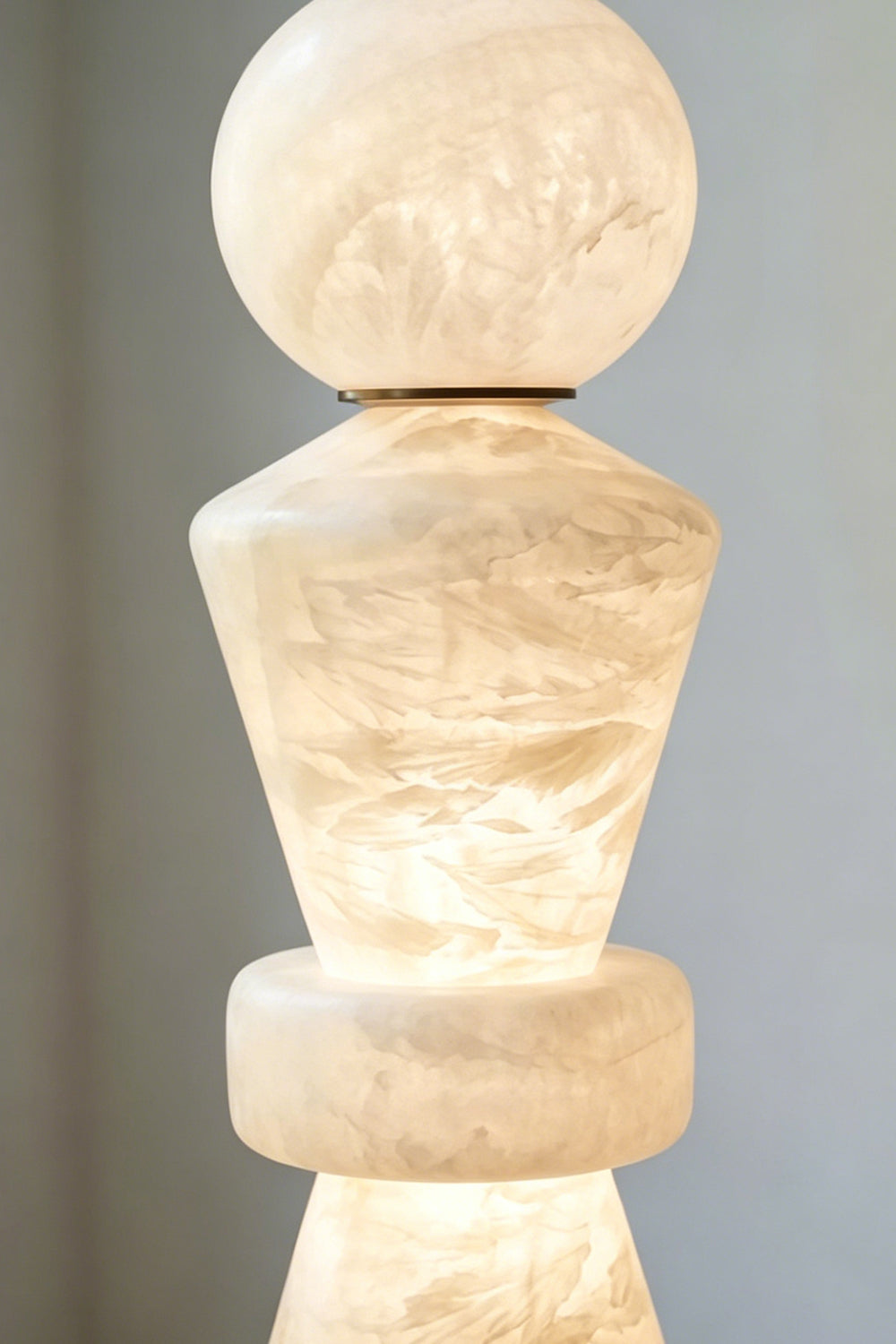Horizon Obelisk Alabaster & Brass Floor Lamp