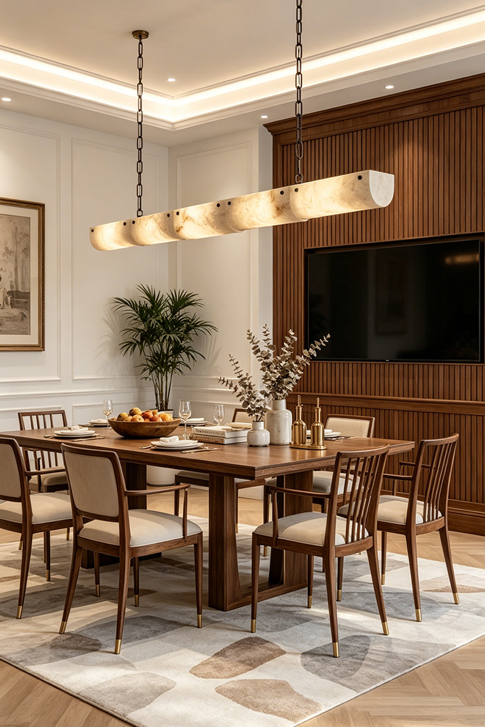 Imperial Strata Alabaster Linear Pendant Lamp