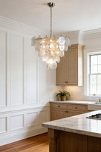Iridescent Glass Disc Chandeliers