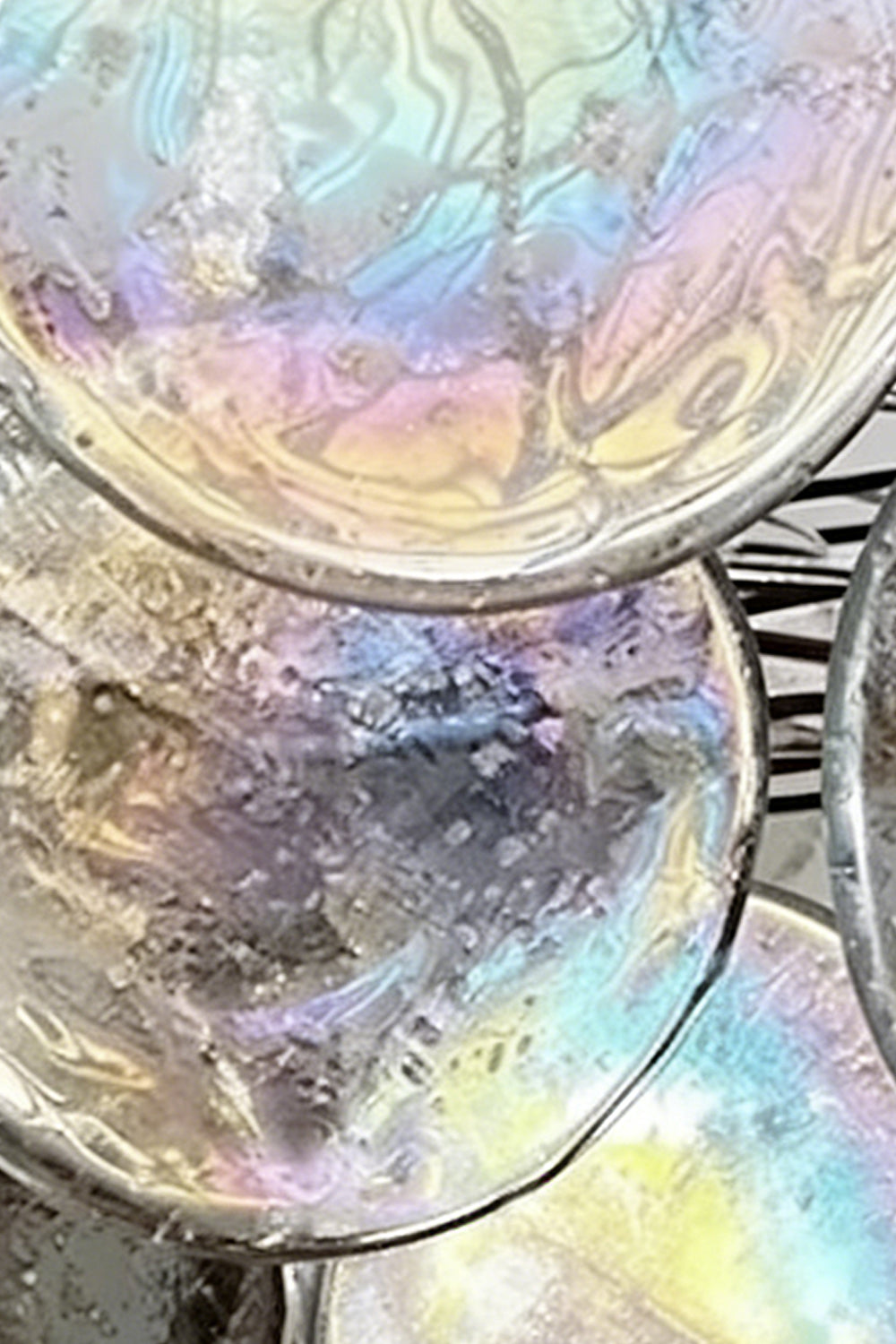Iridescent Glass Disc Chandeliers