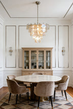 Iridescent Glass Disc Chandeliers