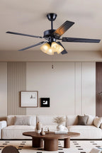 Leaf Cup Shaped Ceiling Fan Chandelier
