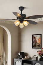 Leaf Cup Shaped Ceiling Fan Chandelier