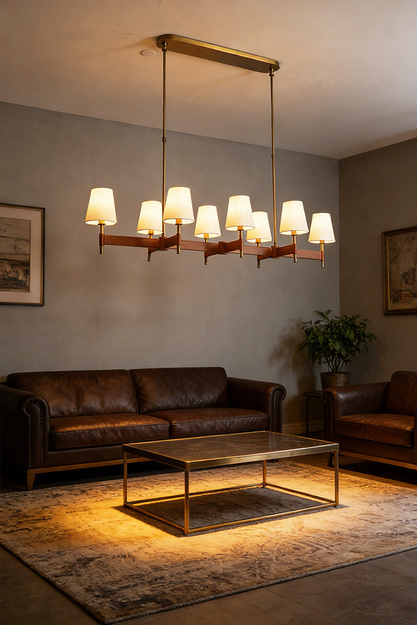 Leather Halo Ring Chandelier
