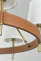 Leather Halo Ring Chandelier