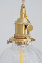Ledbury Retro Ribbed Glass Pendant Light