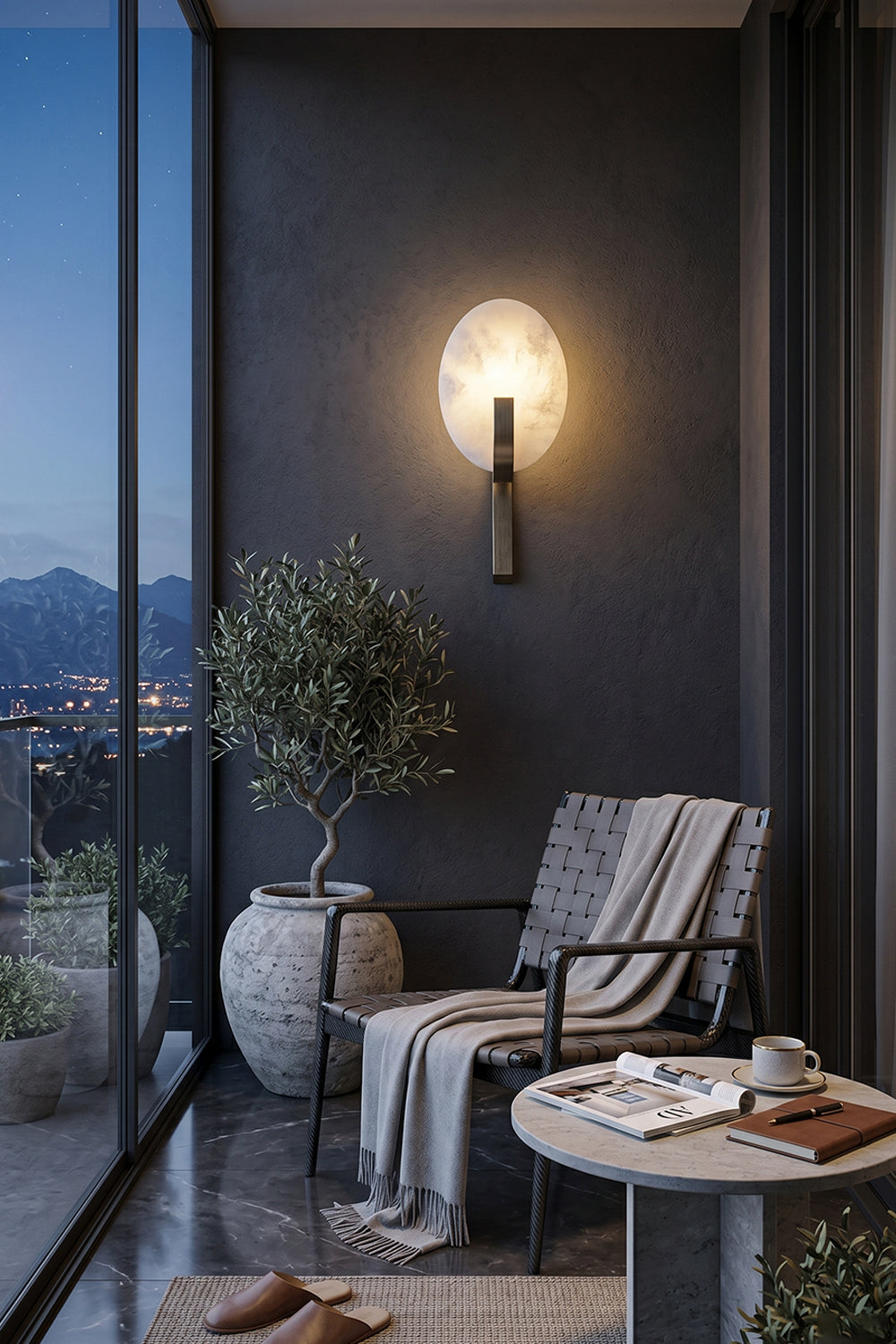 Lunar Alabaster Wall Lamp