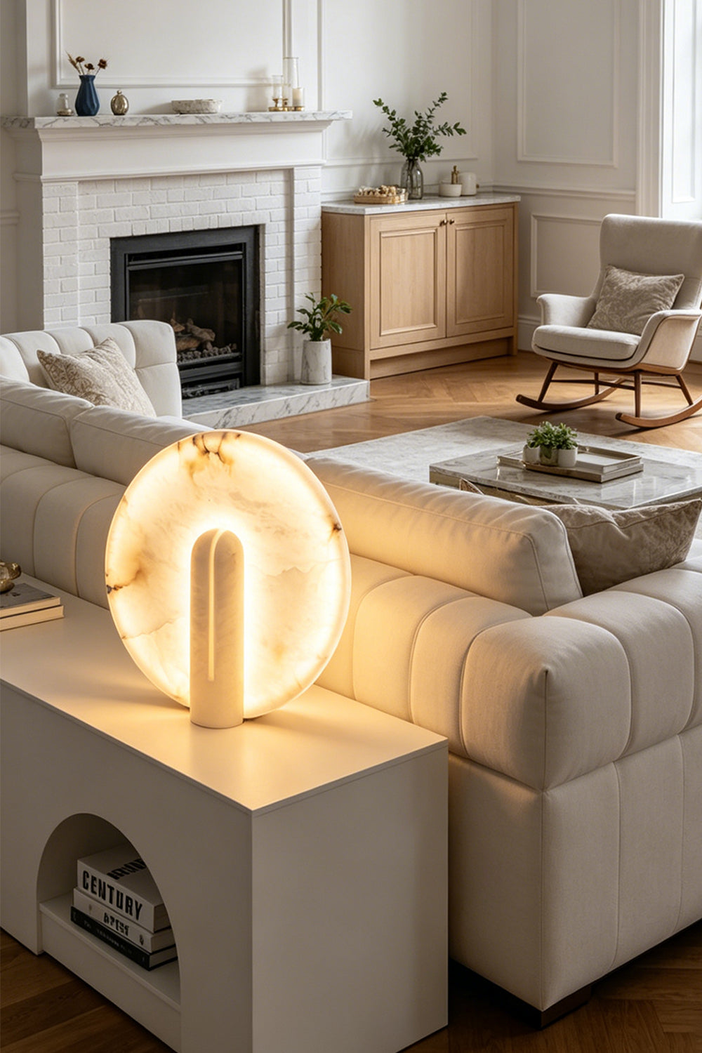 Lunar Horizon Alabaster Table Lamp
