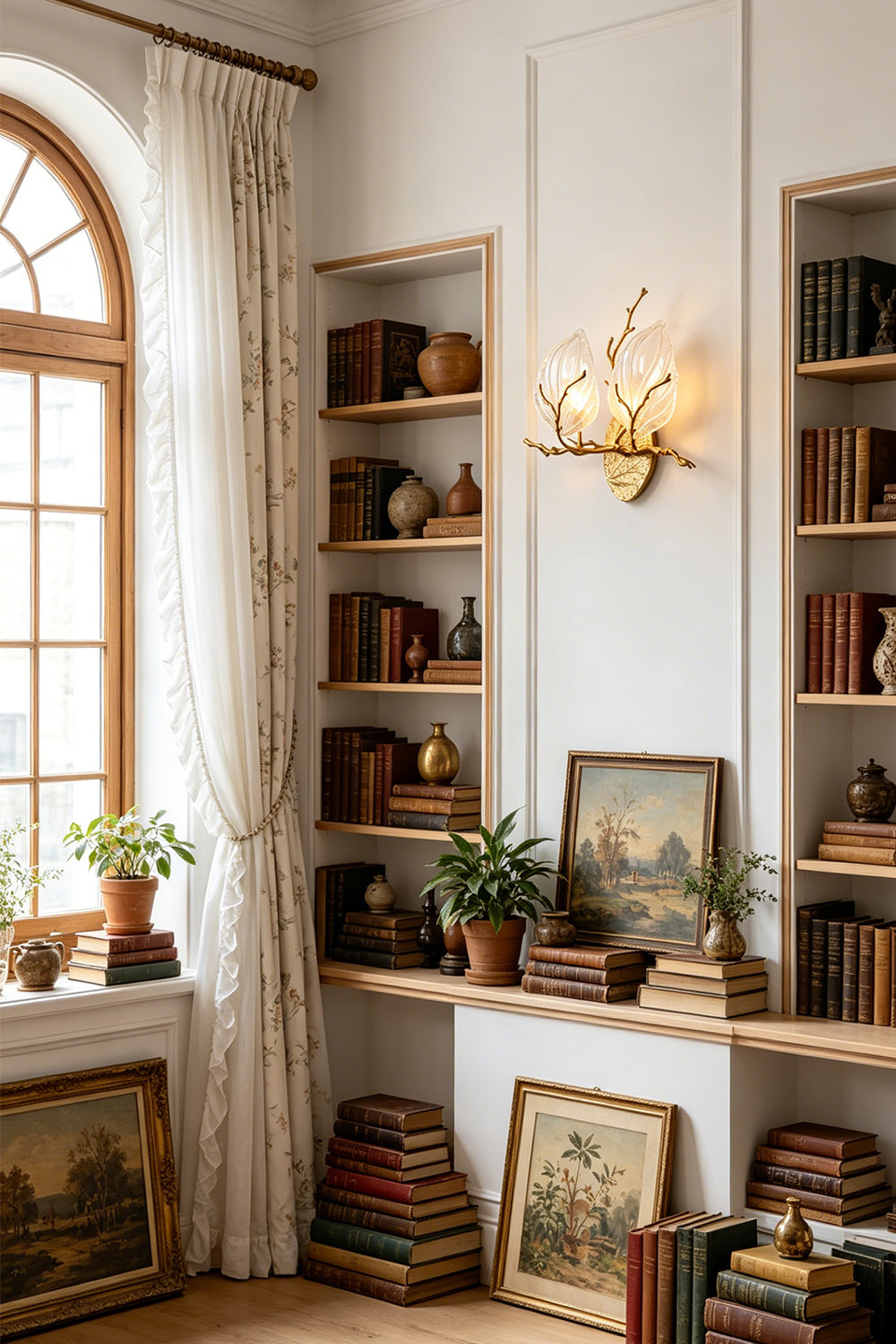 Magnolia Arbor Brass Wall Lamp