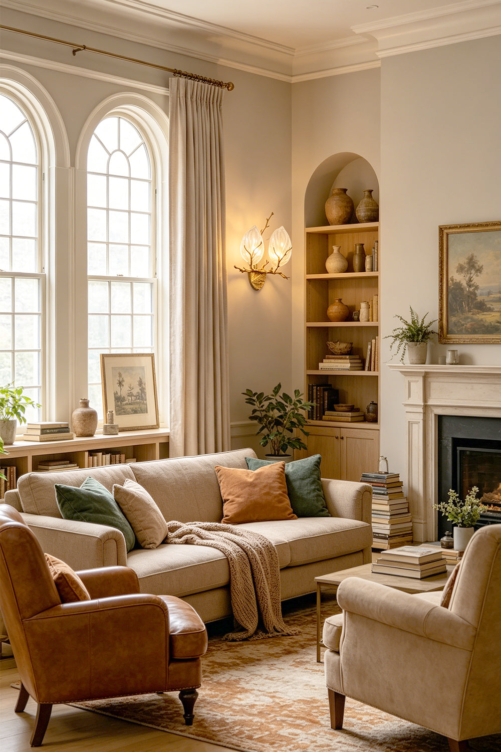 Magnolia Arbor Brass Wall Lamp