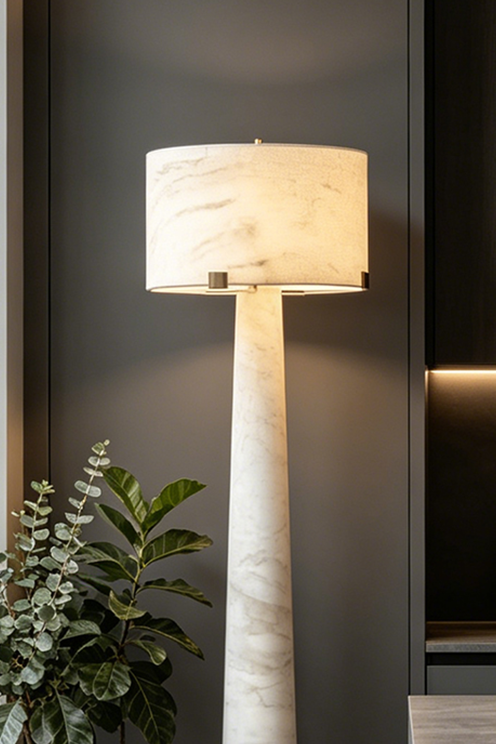 Meridian Column Alabaster Floor Lamp