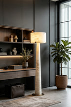 Meridian Column Alabaster Floor Lamp