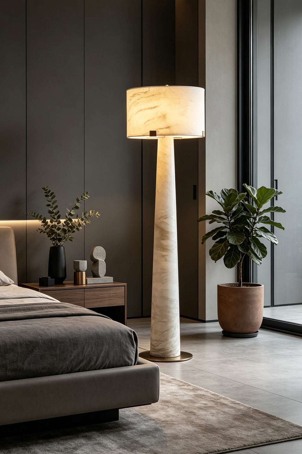 Meridian Column Alabaster Floor Lamp