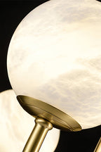 Modern Brass Chandelier with Alabaster Glob