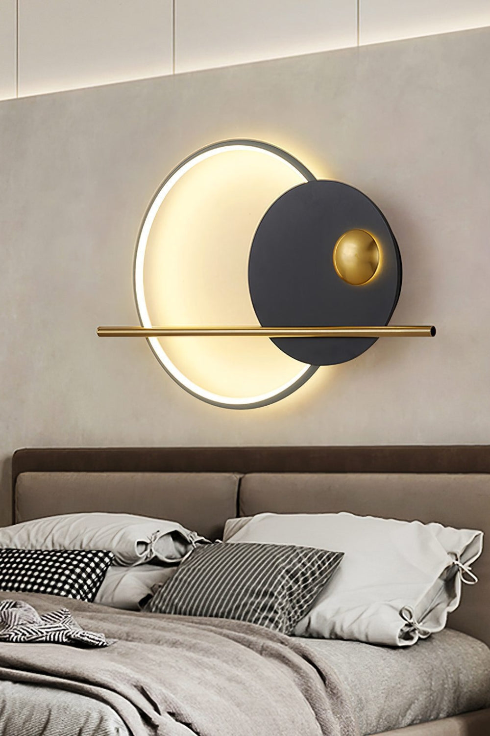Modern Linear Double Circle Wall Light