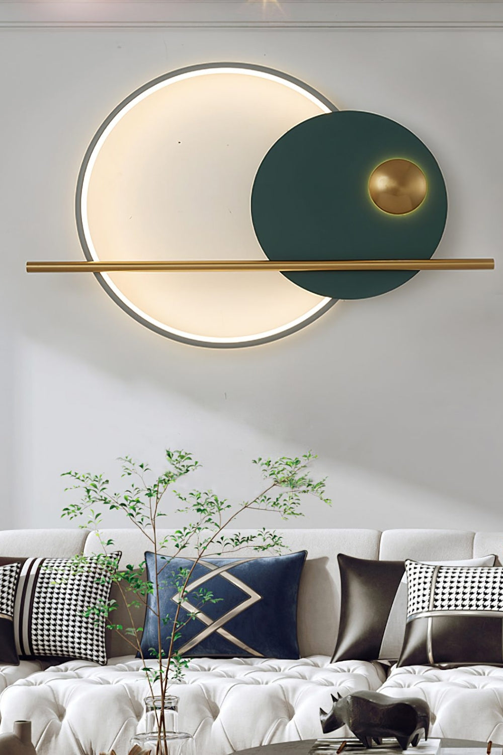 Modern Linear Double Circle Wall Light